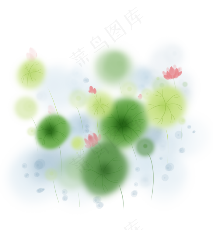 古风淡彩清新荷塘