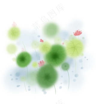 古风淡彩清新荷塘