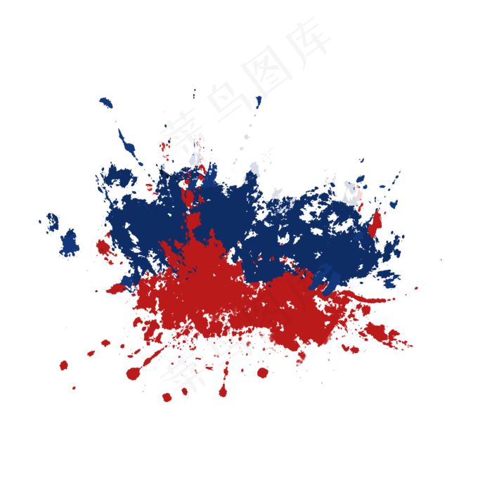 手绘红蓝喷墨墨迹(2000X2000(DPI:300))psd模版下载