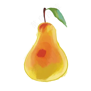 梨手绘水彩风格素材 梨手绘水彩风格素材