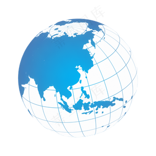 蓝色地球线条素材图,免抠元素