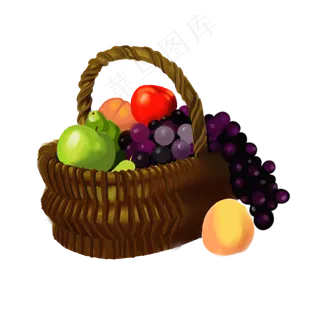 一篮子水果卡通元素