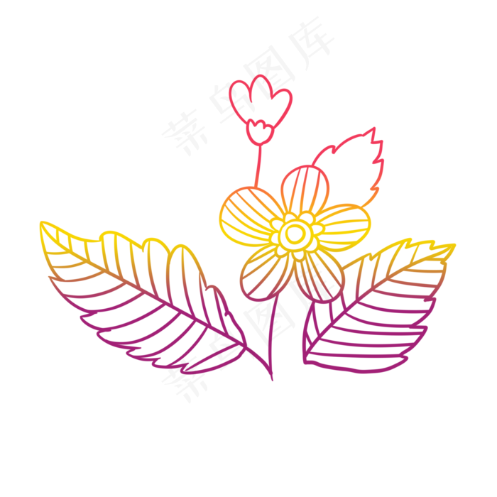 母亲节炫彩渐变花(2000X2000(DPI:300))psd模版下载