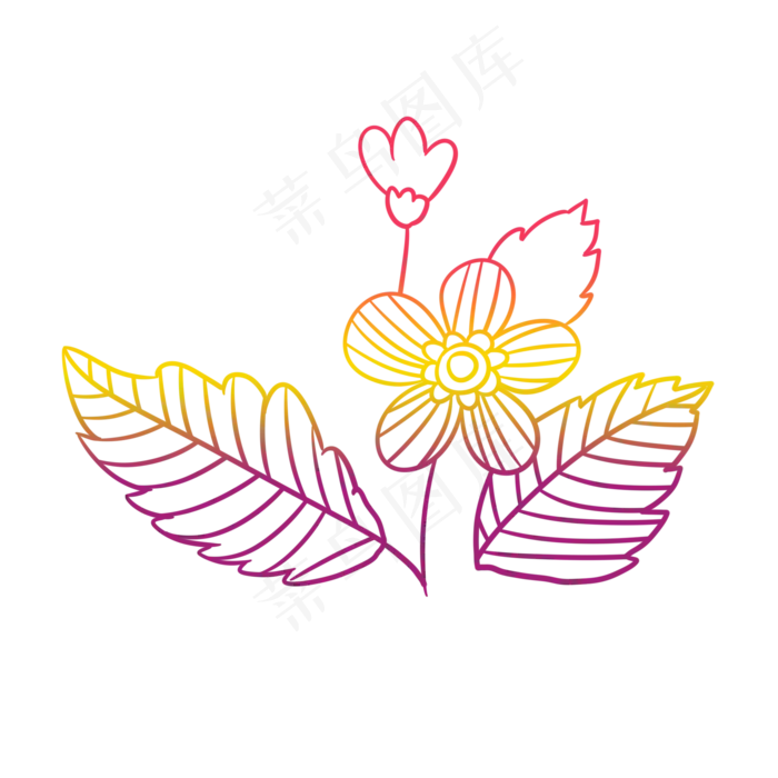 母亲节炫彩渐变花(2000X2000(DPI:300))psd模版下载