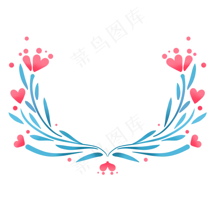 七夕情人节爱心植物花环(2000X2000(DPI:300))psd模版下载