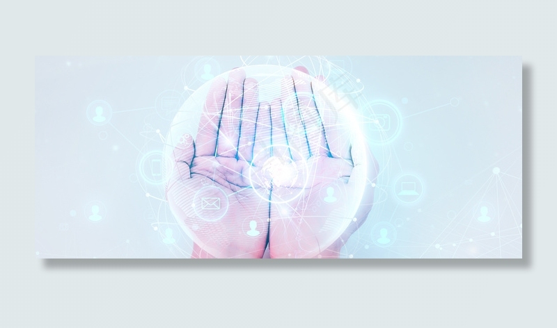 触碰科技商务手部特写背景海报