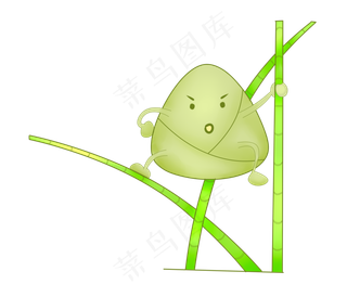 跳舞卡通粽子插图