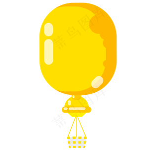 六一儿童节卡通黄色热气球