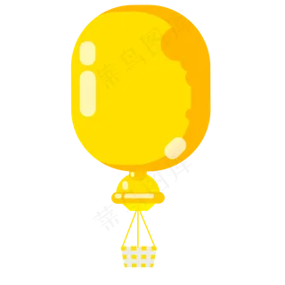 六一儿童节卡通黄色热气球