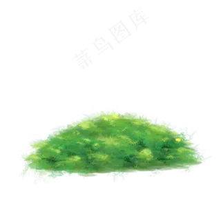 春天草丛一簇椭圆绿色,免抠元素