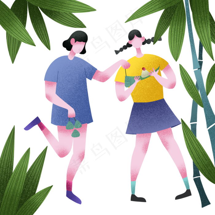 端午节吃粽子闺蜜(2000X2000(DPI:300))psd模版下载
