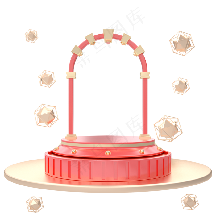 C4D粉嫩电商促销舞台(2000*2000px 300 dpi )