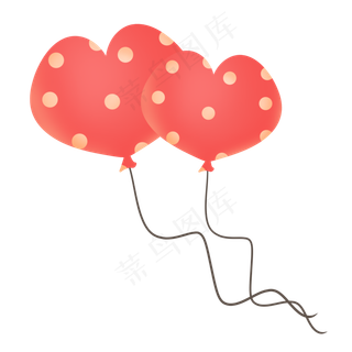 红色波点可爱爱心六一儿童节气球