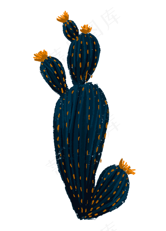 手绘涂鸦仙人掌热带植物免扣元素(540X750(DPI:72))psd模版下载