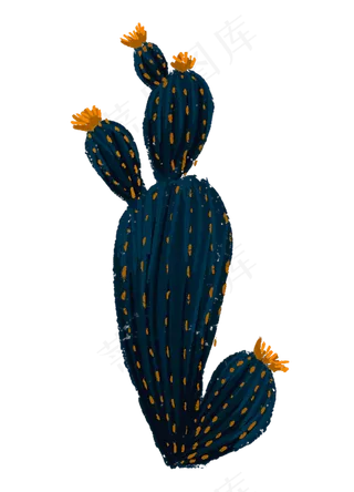 手绘涂鸦仙人掌热带植物免扣元素