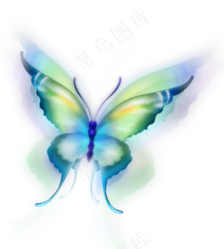 水彩梦幻胡斐蓝紫,免抠元素