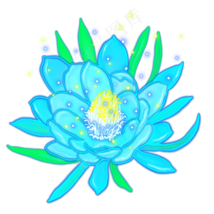 光感彩色荧光唯美昙花,免抠元素