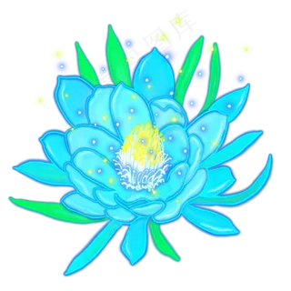 光感彩色荧光唯美昙花,免抠元素
