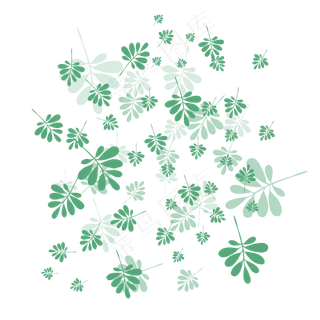 手绘植物树叶漂浮的叶子