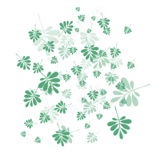 手绘植物树叶漂浮的叶子