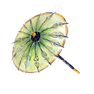 中国风古典武侠淡雅油纸伞PNG,免抠元素