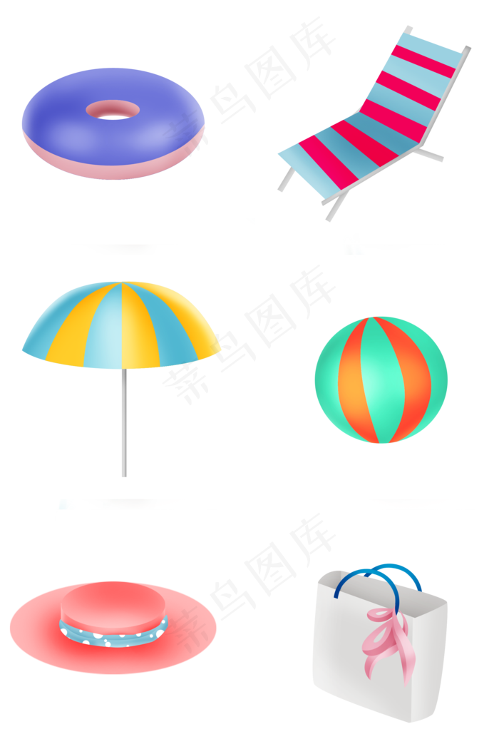 立体撞色夏季物品(2000X3020(DPI:72))psd模版下载