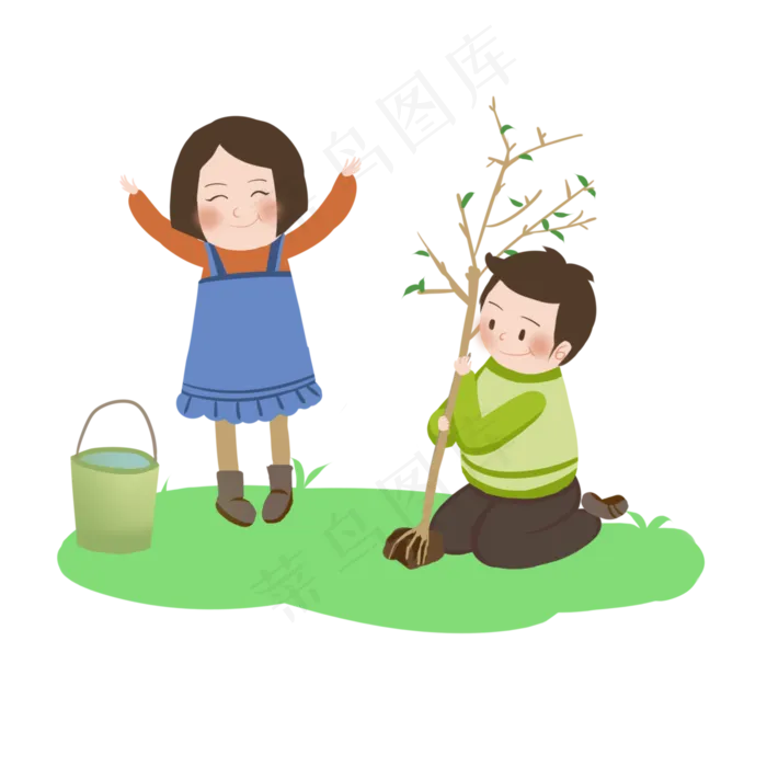 植树节好朋友快乐种树(3000X3000(DPI:299))psd模版下载