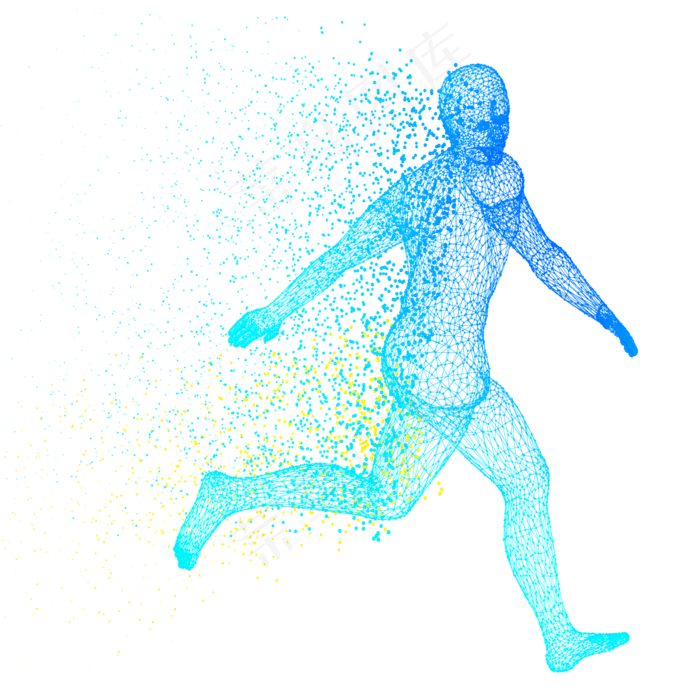 人体科技运动智能魔幻数据光点状,免抠元素(2000*2000px 300 dpi )