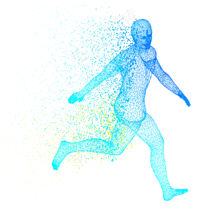 人体科技运动智能魔幻数据光点状,免抠元素(2000*2000px 300 dpi )