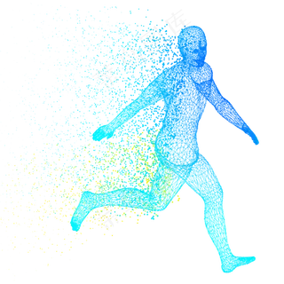 人体科技运动智能魔幻数据光点状,免抠元素