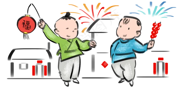 2019新年春节烟花,免抠元素