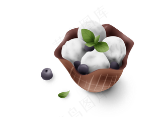 暑假夏日夏季蓝莓冰淇淋