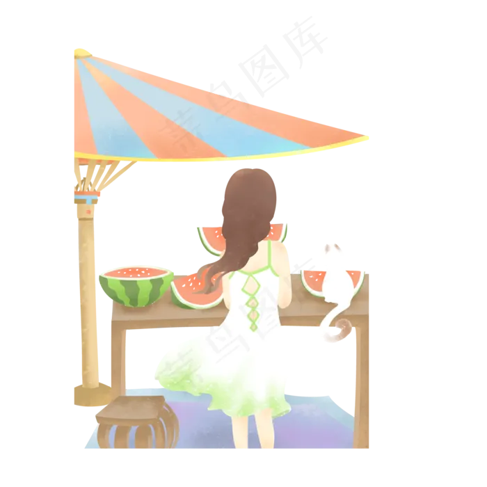 立夏人物插图(2000X2000(DPI:300))psd模版下载