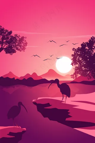 红色扁平渐变保护野生动物