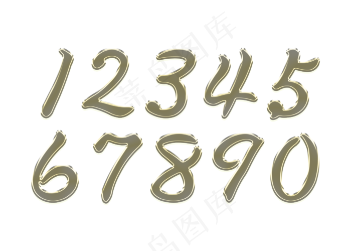 黄色发光金属数字