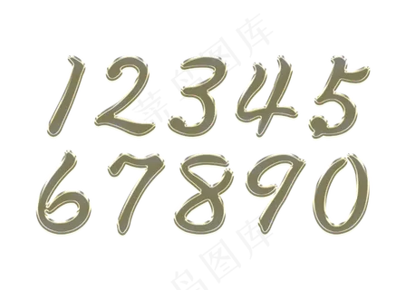 黄色发光金属数字