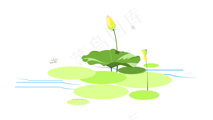 荷叶荷花矢量图案(2000X2000(DPI:150))ai矢量模版下载