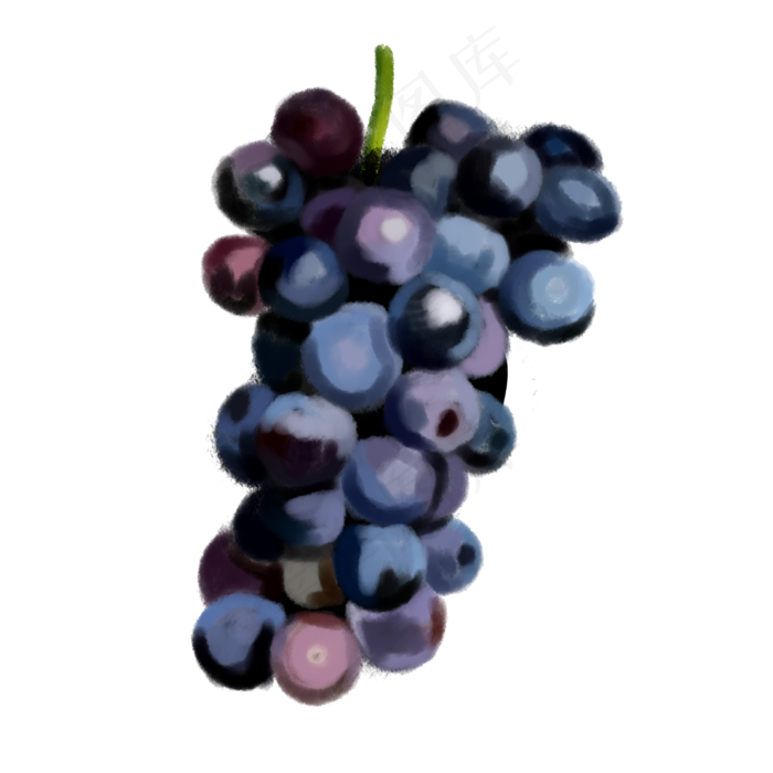 紫色葡萄卡通水果(3000X3000(DPI:299))psd模版下载