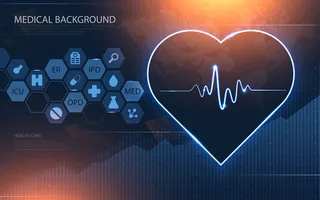 现代医疗技术与创新理念。保健模式医疗创新概念背景设计。