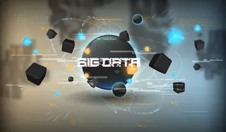 大数据抽象可视化。未来美学设计。具有hud元素的大数据背景。