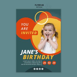 生日快乐宣传单,DM传单概念模板