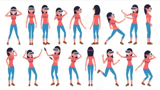 虚拟现实中的女性角色。