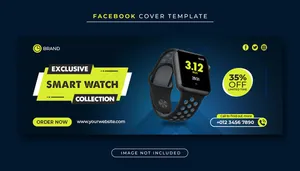 智能手表产品销售facebook封面横幅banner模板