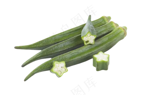 实物拍摄秋葵绿色