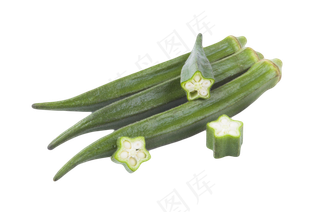 实物拍摄秋葵绿色