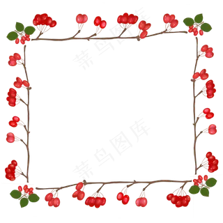 茱萸边框PNG素材