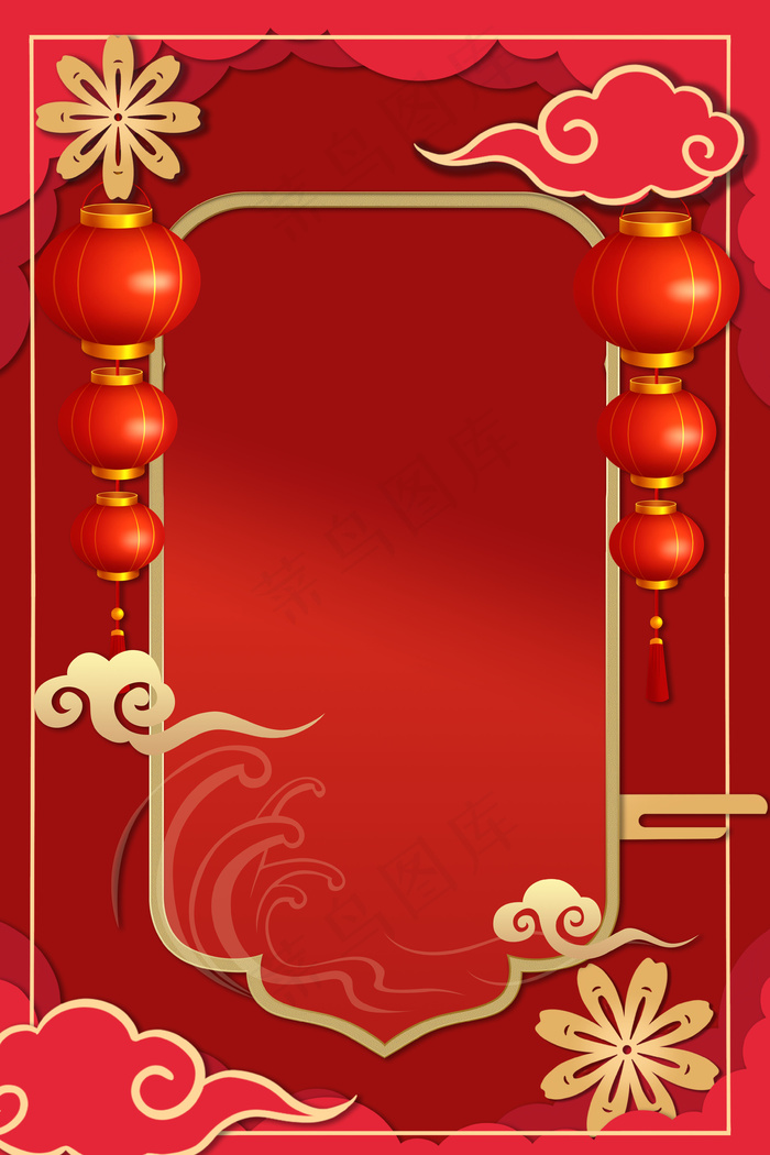 2021开门红喜庆红色海报背景