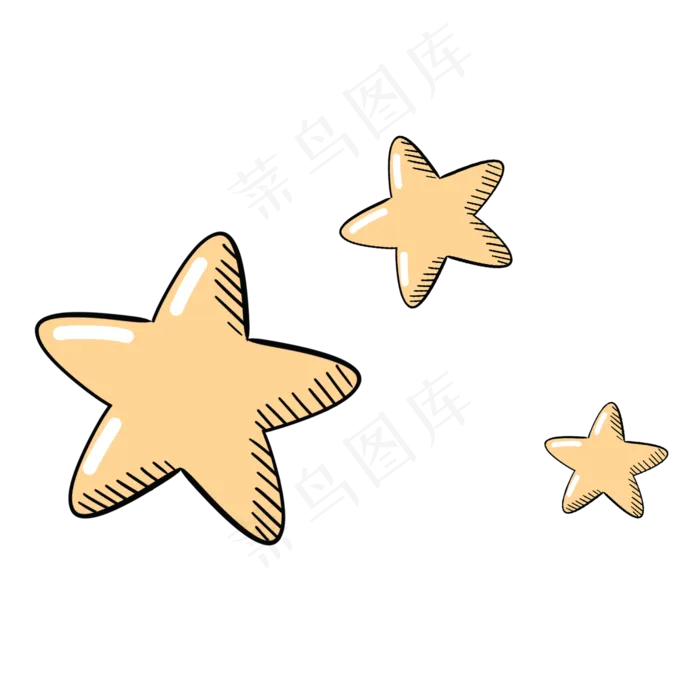 黄色简约七夕情人节可爱星星(2000X2000(DPI:300))psd模版下载