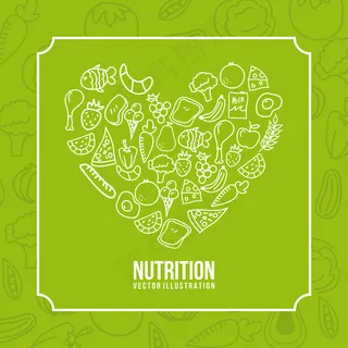 绿色背景下的食物