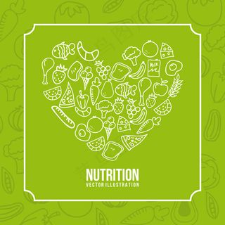 绿色背景下的食物